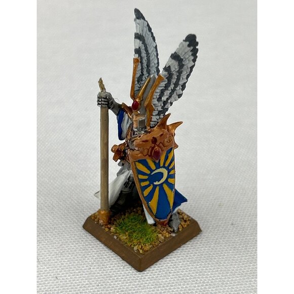 Hand Painted Warhammer Fantasy High Elf Hero Miniature Winged Helm Shield - Picture 2 of 9